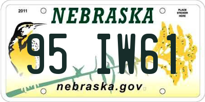 NE license plate 95IW61