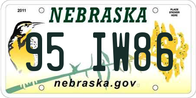 NE license plate 95IW86