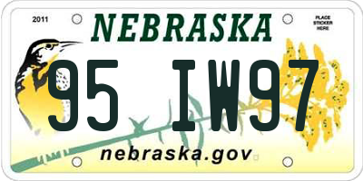 NE license plate 95IW97