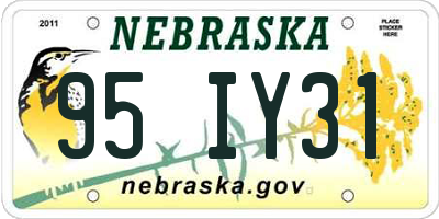NE license plate 95IY31