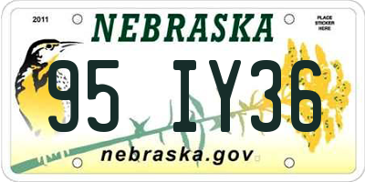NE license plate 95IY36