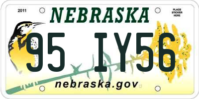 NE license plate 95IY56