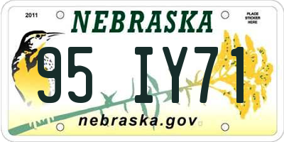 NE license plate 95IY71