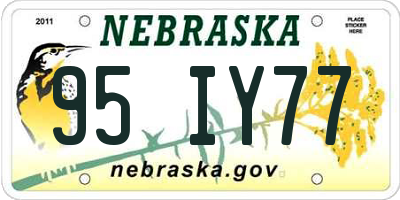 NE license plate 95IY77