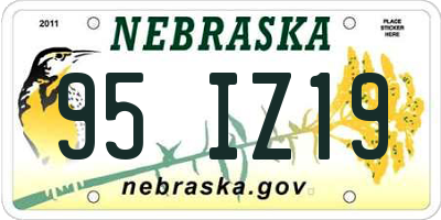 NE license plate 95IZ19