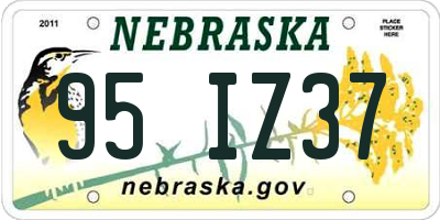 NE license plate 95IZ37