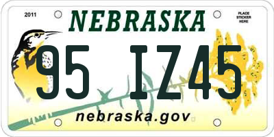 NE license plate 95IZ45