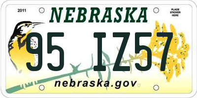 NE license plate 95IZ57