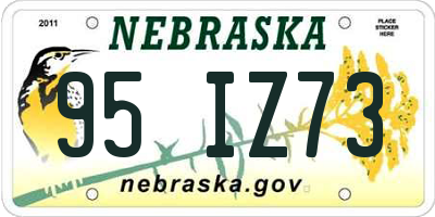 NE license plate 95IZ73