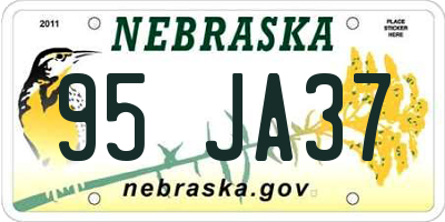 NE license plate 95JA37