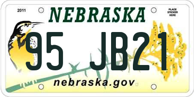 NE license plate 95JB21