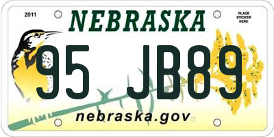 NE license plate 95JB89