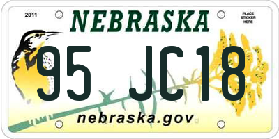 NE license plate 95JC18