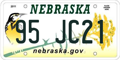 NE license plate 95JC21