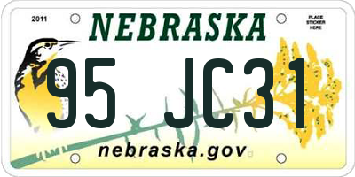 NE license plate 95JC31