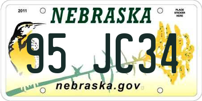 NE license plate 95JC34