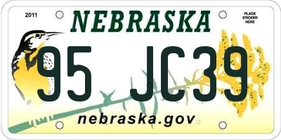 NE license plate 95JC39