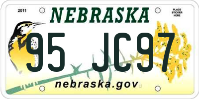 NE license plate 95JC97