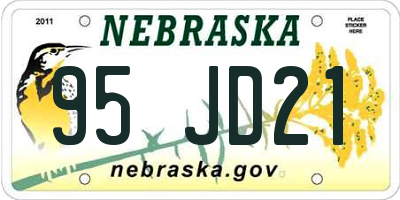 NE license plate 95JD21