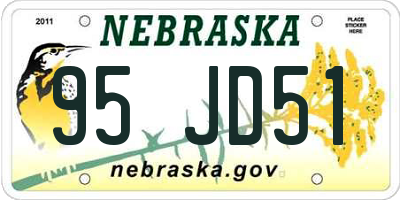 NE license plate 95JD51