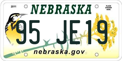 NE license plate 95JE19