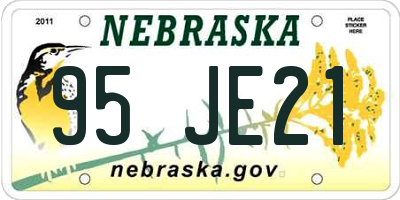 NE license plate 95JE21