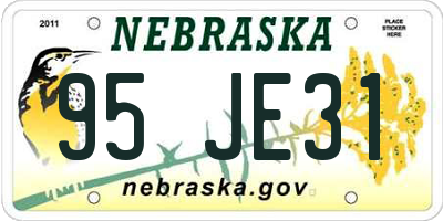 NE license plate 95JE31