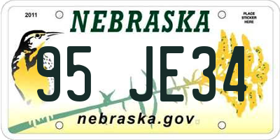 NE license plate 95JE34