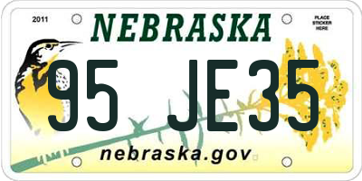 NE license plate 95JE35
