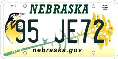 NE license plate 95JE72