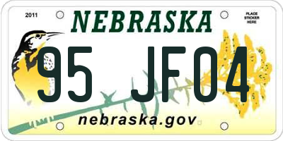 NE license plate 95JF04