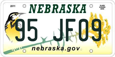 NE license plate 95JF09