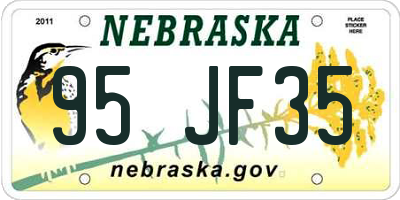 NE license plate 95JF35