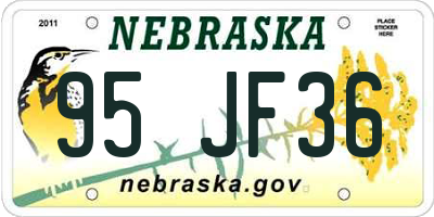 NE license plate 95JF36