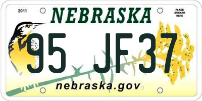 NE license plate 95JF37