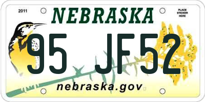 NE license plate 95JF52