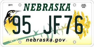 NE license plate 95JF76