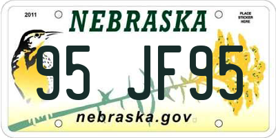 NE license plate 95JF95