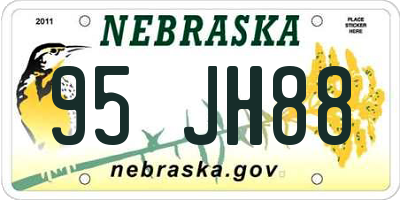 NE license plate 95JH88