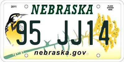 NE license plate 95JJ14