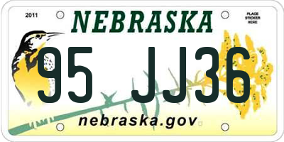 NE license plate 95JJ36