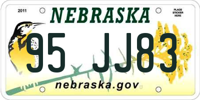 NE license plate 95JJ83
