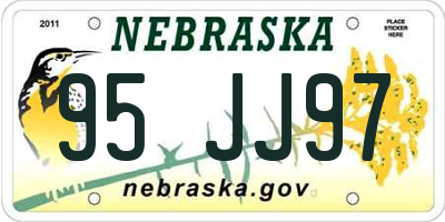 NE license plate 95JJ97