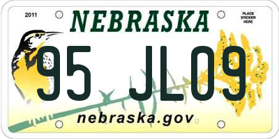 NE license plate 95JL09