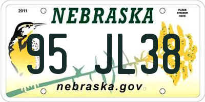 NE license plate 95JL38