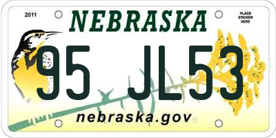 NE license plate 95JL53