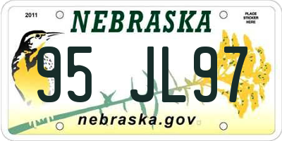 NE license plate 95JL97