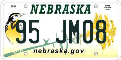 NE license plate 95JM08