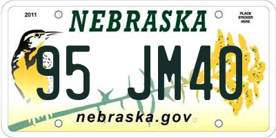NE license plate 95JM40