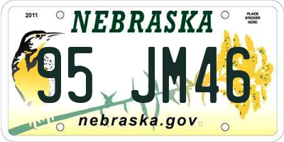 NE license plate 95JM46